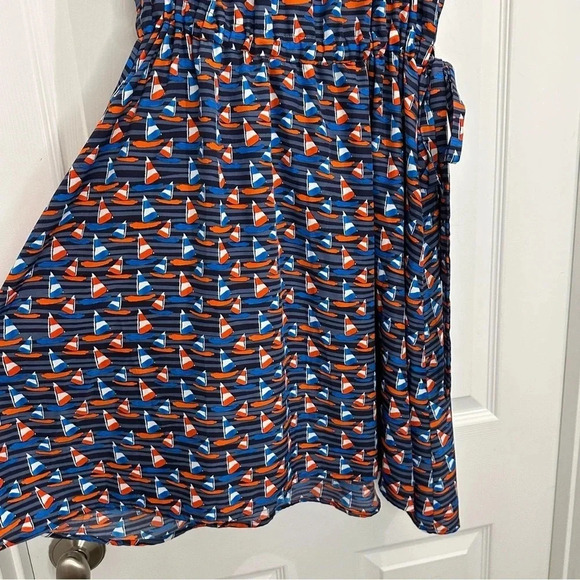 41 Hawthorn Tammi Sailboat Print Red/ White/Blue Mini Halter Dress Size Medium - Picture 4 of 9